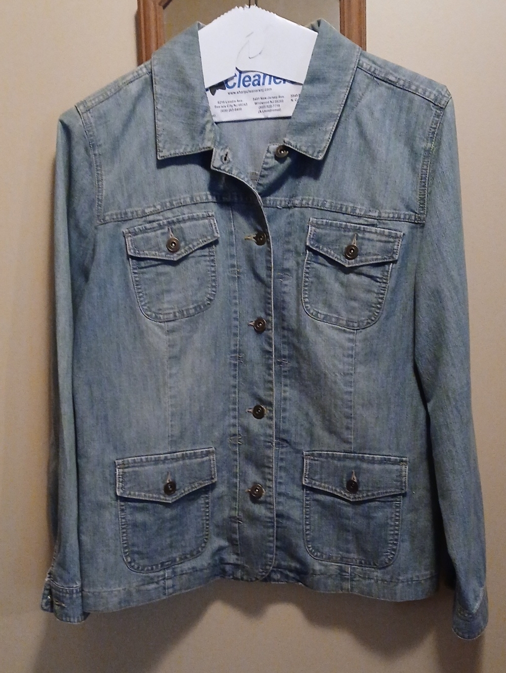 Style & Co. Light Blue Denim Button-Front Jacket Size Large